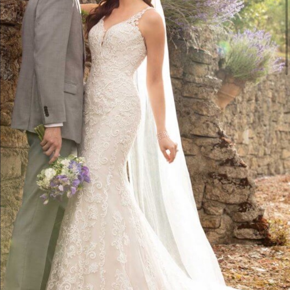 NWT- D2452 EOS - Ivory over silver lace and tulle gown.